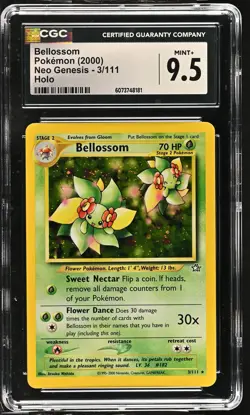 BELLOSSOM Neo Genesis Holo Rare #3 CGC 9.5 Vintage Pokemon [Nostalgium] - Image 1