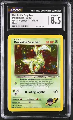 ROCKET'S SCYTHER Gym Heroes Holo Rare #13 CGC 8.5 Vintage Pokemon - Image 1