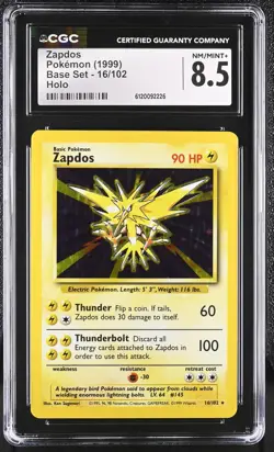ZAPDOS Base Set Holo Rare #16 CGC 8.5 Vintage Pokemon [Nostalgium] - Image 1