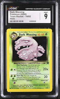 DARK WEEZING Team Rocket Holo Rare #14 CGC 9 Vintage Pokemon [Nostalgium] - Image 1