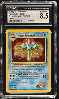 MISTY'S TENTACRUEL Gym Heroes Holo Rare #10 CGC 8.5 Vintage Pokemon - Image 1