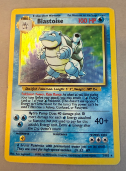 Blastoise 2/102 Base Set Holo #2 Rare 1999 Vintage Pokemon TCG - HP - Image 1