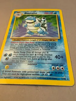 Blastoise 2/102 Base Set Holo #2 Rare 1999 Vintage Pokemon TCG - HP - Image 3