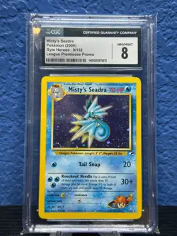 Misty's Seadra #9 Holo Prerelease 2000 Gym Heroes Pokemon CGC 8 - Image 1