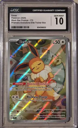 CGC 10 Eevee 173 Black Star Promo Prismatic Evolutions Pokemon - Image 1