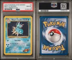 2000 Pokemon Gym Heroes - Misty’s Seadra Holo Prerelease 9/132 PSA 8 - Image 3