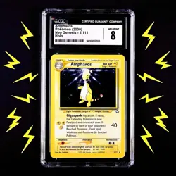 ✨ CGC 8 NM/MINT ✨ AMPHAROS 2000 POKEMON NEO GENESIS #1 AMPHAROS - Image 1