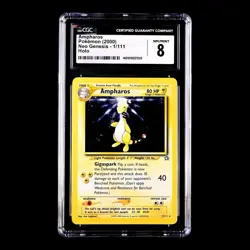 ✨ CGC 8 NM/MINT ✨ AMPHAROS 2000 POKEMON NEO GENESIS #1 AMPHAROS - Image 2