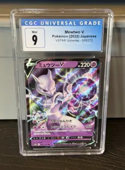 CGC Mint 9 Mewtwo V 050/072 Vstar Universe Holo Japanese 2022 Pokemon - Image 1
