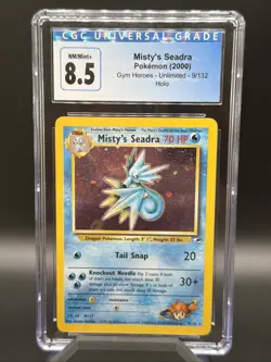 2000 Pokemon TCG Pokemon Misty's Seadra 9/132 Holo Prerelease CGC 8.5 NM/MINT - Image 1