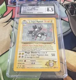 2000 Pokemon Gym Heroes Lt. Surge's Magneton Unlimited 8/132 Holo CGC 8.5 - Image 1