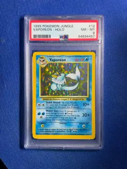 1999 POKEMON JUNGLE #12 VAPOREON-HOLO RARE PSA 8 - Image 1