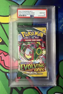 Pokemon Evolving Skies Rayquaza Art Sealed Booster Pack PSA 10 - Image 1