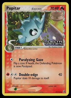 Pokemon Card - Pupitar Delta Species 51/113 Uncommon Reverse Holo STAMPED - Image 1