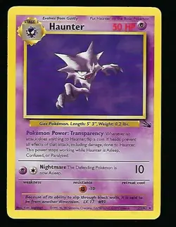 Haunter 21/62 - 1999 Fossil Set Pokemon Card - Rare Non Holo - NM/M - Image 1