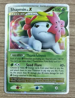 Shaymin Lv.X 126/127 Ultra Rare Level Up Platinum Holo 2009 HP100 Card - Image 1