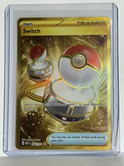 Pokemon Switch 206/165 Scarlet & Violet 151 Gold Secret Rare Trainer Card - Image 1