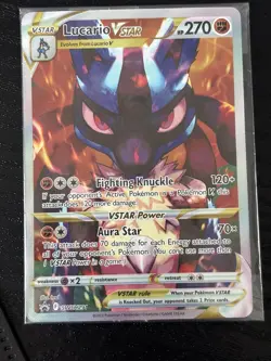 Pokemon TCG Lucario VSTAR SWSH291 Promo Card Crown Zenith Mint Condition sealed - Image 1