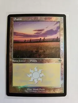 Plains (Retro/Foil) - Commander Masters - LP - MTG Magic - Common - Land - Image 1