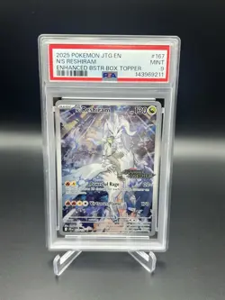 2025 POKEMON JOURNEY TOGETHER #167 N'S RESHIRAM STAMPED PSA 9 MINT - Image 1