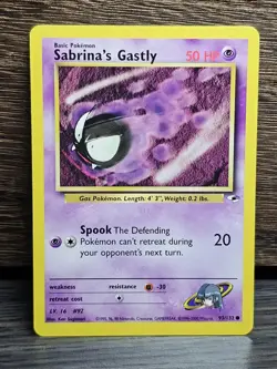 Pokemon TCG Sabrina's Gastly Gym Heroes 93/132 Regular Unlimited Common NM/VLP - Image 1