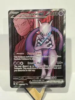 Team Rocket's Mewtwo ex 213/182 Ultra Rare Destined Rivals Pokemon Near Mint - Image 5