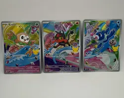 2026 Pokemon First Partners 30th Anniversary Gen 7 Rowlet Popplio Litten x3 IR’s - Image 1