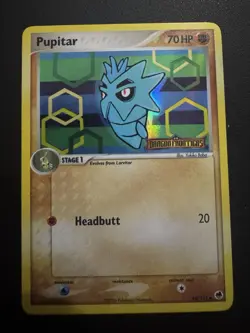 POKEMON TCG PUPITAR 58/101 EX DRAGON FROTIERS REVERSE FOIL STAMPED!! - Image 1