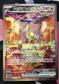 Pokemon SV05 Temporal Forces Raging Bolt ex 208/162 Special Illustration Rare NM - Image 1