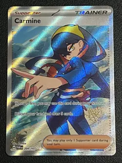 Pokemon TCG: Carmine #204/167 Twilight Masquerade Ultra Rare Full Art Holo - Image 1