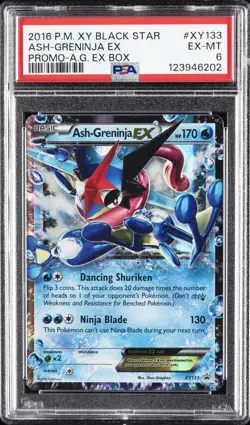 2016 POKEMON XY BLACK STAR PROMO ASH-GRENINJA EX BOX ASH-GRENINJA EX PSA 6 - Image 1