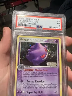SWIRL PSA 1 2006 Pokemon EX Legend Maker Gengar STAMPED Reverse Holo Foil 5/92 - Image 3