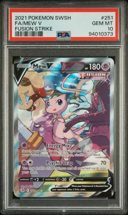 2021 POKEMON SWORD & SHIELD FUSION STRIKE #251 FULL ART/MEW V PSA 10 - Image 1