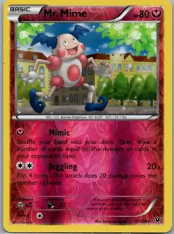 Pokemon - Mr. Mime - 67/124 - Rare - Reverse Holo - XY - Fates Collide - LP - Image 1