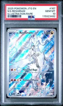 2025 POKEMON JTG EN-JOURNEY TOGETHER #167 N'S RESHIRAM PSA 10 - Image 1