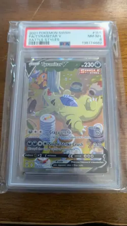 Pokemon TCG Tyranitar v Full Art Holo Rare Alternate Card 155/163 PSA 8 - Image 1