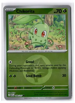 Chikorita 008/217 Ascended Heroes Reverse Holo Pokemon Card NM - Image 1