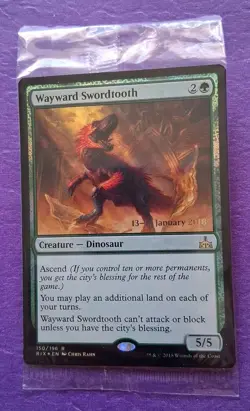 MTG Wayward Swordtooth Prerelease Cards Foil Factory Sealed RIX - Image 1