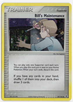 Bill's Maintenance 87/112 FireRed & LeafGreen Holo Pokemon Card - Image 1