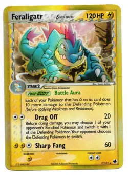 Pokemon Card: Feraligatr HOLO 2/101 EX Dragon Frontiers Rare! GD - Image 1