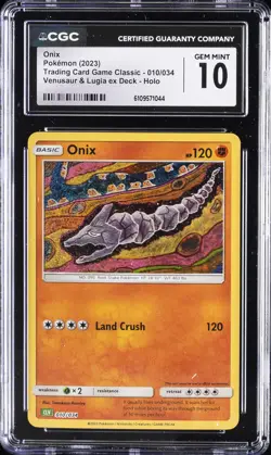 2023 POKEMON TRADING CARD GAME CLASSIC #10 ONIX CGC 10 GEM MINT - Image 1