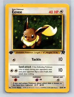 EEVEE 55/82 C TEAM ROCKET POKEMON 1ST EDITION HP - Image 1