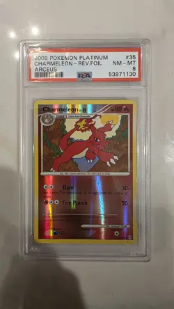 Pokemon 2009 Charmeleon Platinum Arceus #35/99 Reverse Foil PSA 8 - Image 1