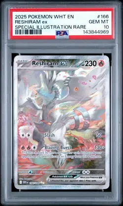 PSA 10 2025 POKEMON WHT EN-WHITE FLARE SPECIAL ILLUSTRATION RARE RESHIRAM EX - Image 1