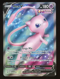 2021 Pokemon TCG Mew V Ultra Rare Holo Full Art Fusion Strike 250/264 - Image 1