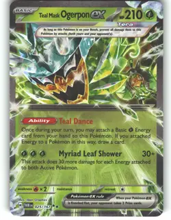 Teal Mask Ogerpon ex 025/167 Double Rare Twilight Masquerade Pokemon Holo LP - Image 1
