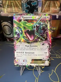 Pokemon TCG Rayquaza EX XY Black Star Promo XY66 Holo HP DAMAGED - Image 1