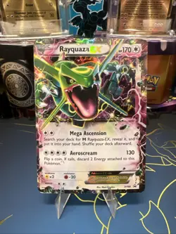 Pokemon TCG Rayquaza EX XY Black Star Promo XY66 Holo HP DAMAGED - Image 2
