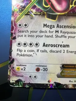 Pokemon TCG Rayquaza EX XY Black Star Promo XY66 Holo HP DAMAGED - Image 3