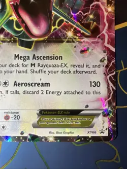 Pokemon TCG Rayquaza EX XY Black Star Promo XY66 Holo HP DAMAGED - Image 4